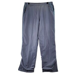 Oleg Cassini Sport Track Pants Womens M Gray Blue Piping Windbreaker Athletic